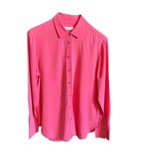 Equipment Bright Pink 100% Silk Top Button Down Blouse Womens Size S/P